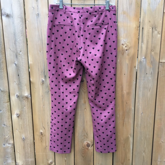 Topshop Heart Cropped Pants. Dusty Rose with black hearts. Women’s US 8 … - Picture 5 of 16
